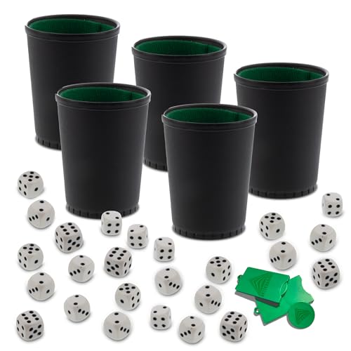 AKTIVHANDEL 5er Set Würfelbecher Leder, Becher mit Samt Innenseite für Würfelspiele mit je 5 Würfeln, inkl. Einkaufswagenchip AKTIVHANDEL 5er Set Würfelbecher Leder, Becher mit Samt Innenseite für Würfelspiele mit je 5 Würfeln, inkl. Einkaufswagenchip von AKTIVHANDEL
