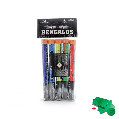 AKTIVHANDEL Bengalfeuer Bengalos 10-teiliges Set in rot, gelb, blau, grün, lila, Kat F1 Feuerwerk inkl. Einkaufswagenchip von AKTIVHANDEL