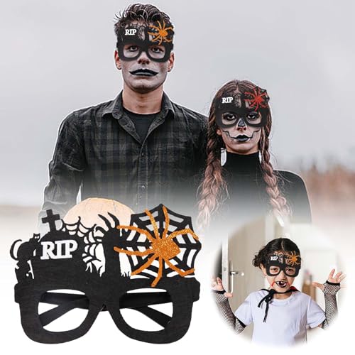 AKTOUR Bett Für Baby Halloween Party Plastik Partybrille Glitzernde Brille Halloween Fotos Booth Requisiten Türhänger (A, One Size) von AKTOUR