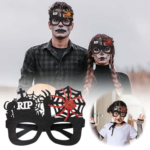 AKTOUR Bett Für Baby Halloween Party Plastik Partybrille Glitzernde Brille Halloween Fotos Booth Requisiten Türhänger (B, One Size) von AKTOUR