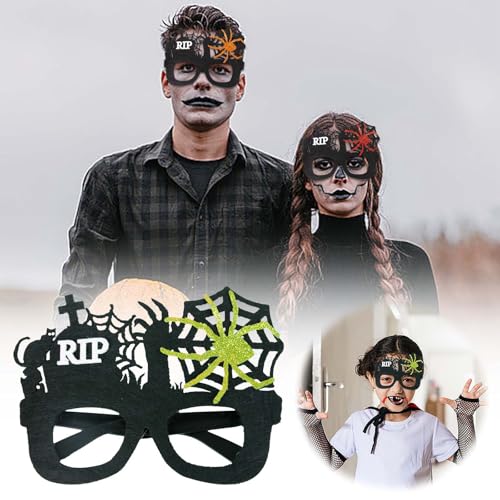 AKTOUR Bett Für Baby Halloween Party Plastik Partybrille Glitzernde Brille Halloween Fotos Booth Requisiten Türhänger (C, One Size) von AKTOUR