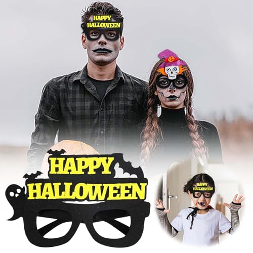 AKTOUR Lustige Fotos Halloween Party Plastik Partybrille Glitzernde Brille Halloween Fotos Booth Requisiten Babykostüme Fotoshooting Junge (Black, 18x17.7cm) von AKTOUR