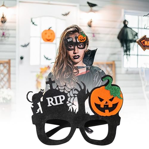 AKTOUR Party Top Kinderbrille Halloween Party Plastik Partybrille Glitzernde Brille Halloween Fotos Booth Requisiten Baby Kostüm Kinder (A, 14x18cm) von AKTOUR