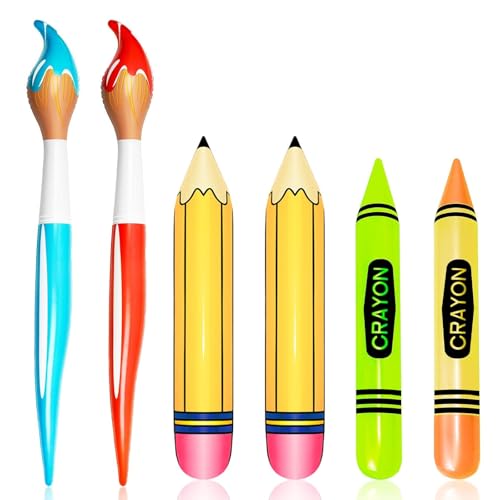 6 Stk Aufblasbare Bleistift Luftballon Set,Schulanfang Deko Einschulung Junge Mädchen,Aufblasbares Pinsel Bleistift Luftballons Geburtstag,Aufblas Buntstift Ballon für Geburtstag, Schulkind Party Deko 6 Stk Aufblasbare Bleistift Luftballon Set,Schulanfang Deko Einschulung Junge Mädchen,Aufblasbares Pinsel Bleistift Luftballons Geburtstag,Aufblas Buntstift Ballon für Geburtstag, Schulkind Party Deko von ALEGRE