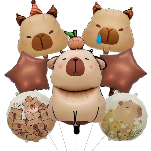 7 Stk Capybara Luftballons Geburtstag Set mit Stern Folienballon, Capybara Helium Ballons Geburtstag, Cartoon Tiere Luftballon Geburtstage für Junge Mädchen Kindergeburtstag Deko,Capybara Thema Party 7 Stk Capybara Luftballons Geburtstag Set mit Stern Folienballon, Capybara Helium Ballons Geburtstag, Cartoon Tiere Luftballon Geburtstage für Junge Mädchen Kindergeburtstag Deko,Capybara Thema Party von ALEGRE