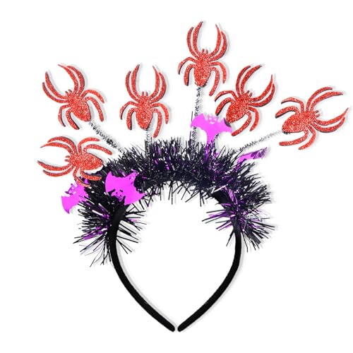 ALEGRE® Spinne Haarband Halloween Deko, Spinnen Ohren Haarreif mit Glitzereffekt, Halloween Dekoration Accessoires, Spinnen Deko, Haarschmuck Stirnband für Halloween Weihnachte Karneval Kostüm Cosplay von ALEGRE