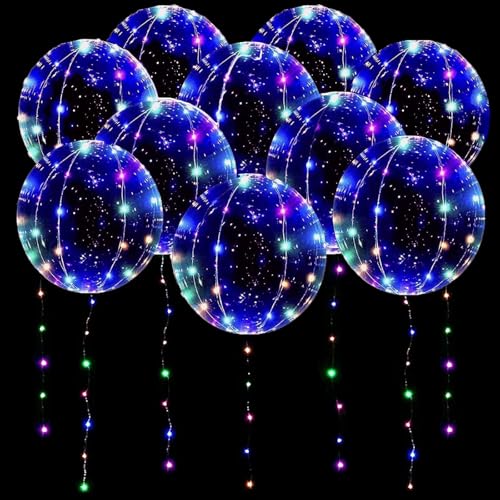 ALEGRE 10 Stk Bunte Leuchtende Luftballons,20 Zoll Bobo Led Ballons,Durchsichtige Led Luftballons Leuchtend mit 3m 30 Led Lichterketten,Led Bobo Ballon für Geburtstag,Hochzeit,Valentinstag,Weihnachten ALEGRE 10 Stk Bunte Leuchtende Luftballons,20 Zoll Bobo Led Ballons,Durchsichtige Led Luftballons Leuchtend mit 3m 30 Led Lichterketten,Led Bobo Ballon für Geburtstag,Hochzeit,Valentinstag,Weihnachten von ALEGRE