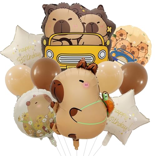 ALEGRE 10 Stk Capybara Luftballons Geburtstag, Capybara Geburtstag Deko, Happy Birthday Deko mit Capybara Helium Ballons Geburtstage, Cartoon Ballon Tiere für Junge Mädchen Kindergeburtstag Deko Party ALEGRE 10 Stk Capybara Luftballons Geburtstag, Capybara Geburtstag Deko, Happy Birthday Deko mit Capybara Helium Ballons Geburtstage, Cartoon Ballon Tiere für Junge Mädchen Kindergeburtstag Deko Party von ALEGRE
