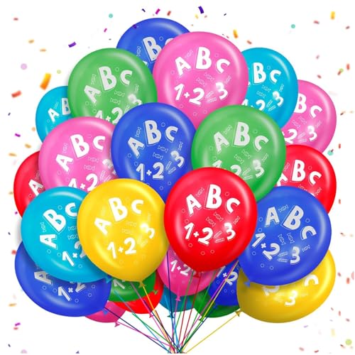 ALEGRE 30 Stk Luftballons Einschulung Deko Bunt,Schulanfang Deko Einschulung Mädchen Junge,ABC Schulkind Luftballon Schulanfang 2025, Schulkind Ballon für Einschulungsfeier, Schuleinführung Party Deko ALEGRE 30 Stk Luftballons Einschulung Deko Bunt,Schulanfang Deko Einschulung Mädchen Junge,ABC Schulkind Luftballon Schulanfang 2025, Schulkind Ballon für Einschulungsfeier, Schuleinführung Party Deko von ALEGRE