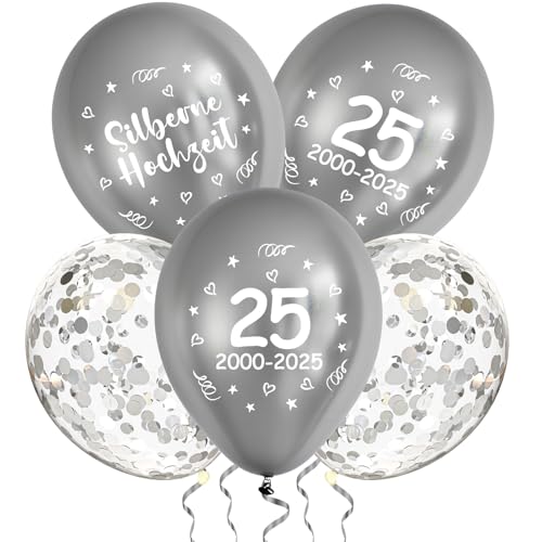 ALEGRE 30 Stk Silberhochzeit Deko Luftballons,12 Zoll Metallic Silberne Hochzeit Ballon,2025 Hochzeit Deko Silberhochzeit 25 Jahre Jubiläum,Silber Deko zur Silberhochzeit für 25 Jahre Party Dekoration ALEGRE 30 Stk Silberhochzeit Deko Luftballons,12 Zoll Metallic Silberne Hochzeit Ballon,2025 Hochzeit Deko Silberhochzeit 25 Jahre Jubiläum,Silber Deko zur Silberhochzeit für 25 Jahre Party Dekoration von ALEGRE