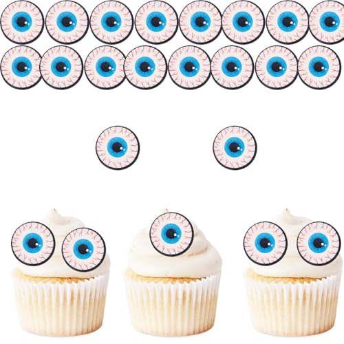 ALEGRE Essbare Augen Tortendeko Halloween,48 Stück Augen Cupcake Topper Essbare,Halloween Kuchen Deko Essbar,Essbare Halloween Augen Muffin Deko,Essbare Deko Halloween Augen Halloween Party Deko von ALEGRE