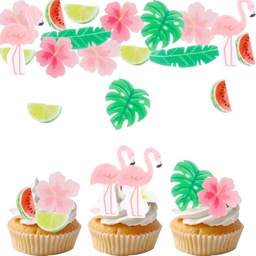 ALEGRE Essbare Tortendeko Hawaii,75 Stück Flamingo Tortendeko Blumen,Essbare Blumen für Torte,Flamingo Cupcake Topper,Blätter Kuchen Deko Essbar,Hawaii Muffin Deko für Geburtstag,Hochzeit, Poolparty ALEGRE Essbare Tortendeko Hawaii,75 Stück Flamingo Tortendeko Blumen,Essbare Blumen für Torte,Flamingo Cupcake Topper,Blätter Kuchen Deko Essbar,Hawaii Muffin Deko für Geburtstag,Hochzeit, Poolparty von ALEGRE