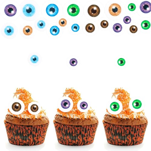 ALEGRE Halloween Tortendeko Essbare, 90 Stück Muffin Deko Halloween Kuchen Deko, Augen Cupcake Topper, Esspapier Tortendeko, Halloweenaugen Kuchendeko für Geburtstag, Hochzeit, 3 Größen ALEGRE Halloween Tortendeko Essbare, 90 Stück Muffin Deko Halloween Kuchen Deko, Augen Cupcake Topper, Esspapier Tortendeko, Halloweenaugen Kuchendeko für Geburtstag, Hochzeit, 3 Größen von ALEGRE