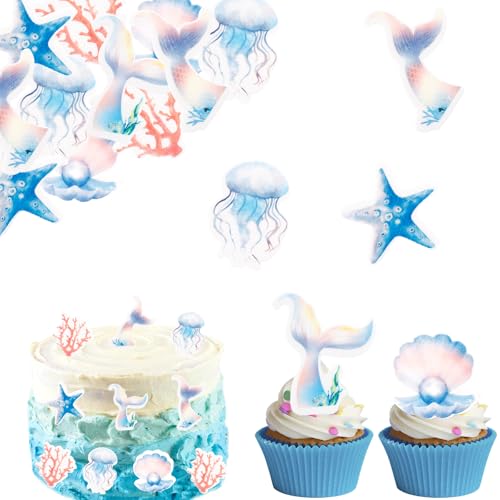 ALEGRE 48 Stück Essbare Tortendeko Meerjungfrau Geburtstag Deko, Kuchen Deko Meerjungfrau Cupcake Topper, Esspapier Meerjungfrauen Muffin Topper, Kuchendeko Meerjungfrauen für Kindergeburtstag ALEGRE 48 Stück Essbare Tortendeko Meerjungfrau Geburtstag Deko, Kuchen Deko Meerjungfrau Cupcake Topper, Esspapier Meerjungfrauen Muffin Topper, Kuchendeko Meerjungfrauen für Kindergeburtstag von ALEGRE