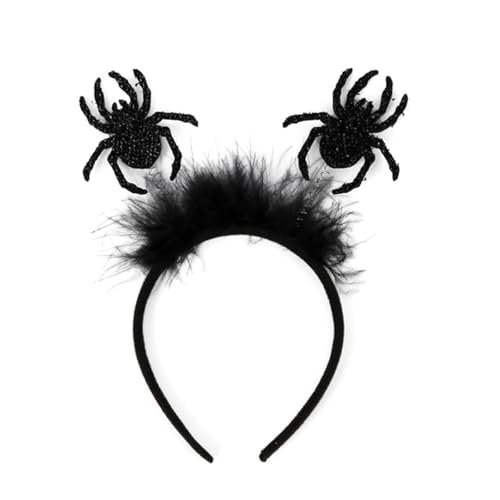 ALEGRE Spinne Haarband Halloween Deko,Spinnen Ohren Haarreif mit Plüsch Glitzereffekt,Halloween Dekoration Accessoires,Spinnen Deko,Haarschmuck Stirnband für Halloween Weihnachte Karneval Party Kostüm von ALEGRE