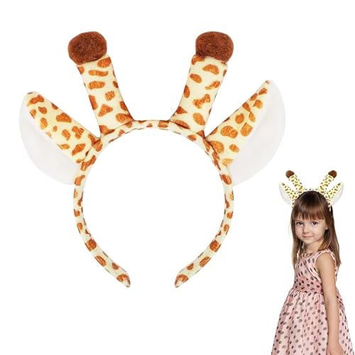 Giraffe Haarreif Ohren Stirnband,Karneval Deko Giraffenohren Headband Gefleckte,Giraffen Kostüm Kinder Accessoire,Giraffenhörner Headwear für Geburtstag Deko,Karneval Cosplay Party Dekoration Zubehör von ALEGRE