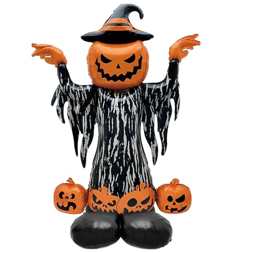 XXL Halloween Folienballon Stehend 146×104cm, Halloween Deko Luftballons Groß, Kürbis Hexe Stehender Ballon Halloweene Geschenk, Kürbis Deko Halloweene Luftballon Decoration, Horror Deko Party Balloon XXL Halloween Folienballon Stehend 146×104cm, Halloween Deko Luftballons Groß, Kürbis Hexe Stehender Ballon Halloweene Geschenk, Kürbis Deko Halloweene Luftballon Decoration, Horror Deko Party Balloon von ALEGRE