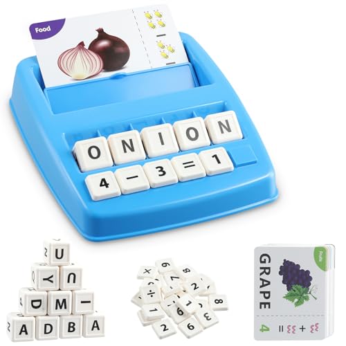 ALFFREUDE Rechtschreibspiel Buchstaben Lernen Spiele Montessori Spielzeug 3 4 5 6 7 8 Jahre Buchstaben Lernspiel Lesen Lernen Spiel Lernspielzeug Geschenk für Mädchen Jungen von ALFFREUDE