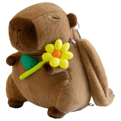 ALINUOYQ Cartoon Capybara Umhängetasche Lustige Kinder Mini Rucksack Tasche Mode Plüsch Puppe Pelz Tasche Plüsch Capybara Schultasche für Mädchen Kinder von ALINUOYQ