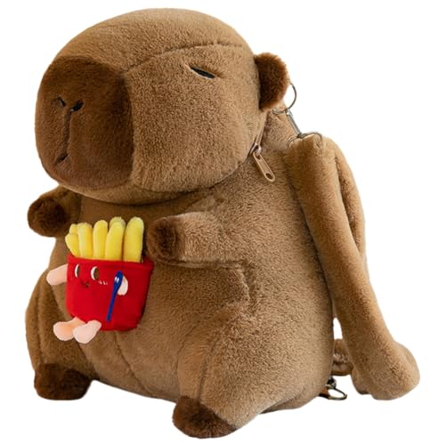 ALINUOYQ Cartoon Capybara Umhängetasche Lustige Kinder Mini Rucksack Tasche Mode Plüsch Puppe Pelz Tasche Plüsch Capybara Schultasche für Mädchen Kinder von ALINUOYQ