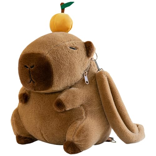 ALINUOYQ Cartoon Capybara Umhängetasche Lustige Kinder Mini Rucksack Tasche Mode Plüsch Puppe Pelz Tasche Plüsch Capybara Schultasche für Mädchen Kinder von ALINUOYQ