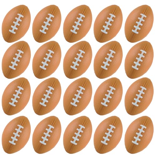 ALISSAR 20 Stück 8,6 cm Mini Fußball Stressbälle Mini Schaum Fußbälle für Fußball Party Superbowl Dekoration Schule Karneval Belohnung von ALISSAR