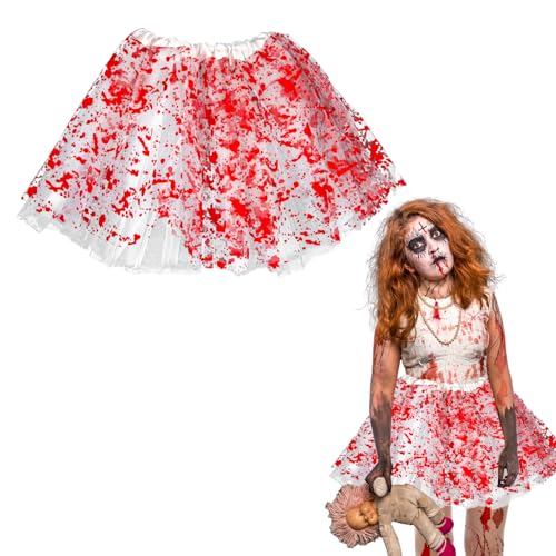 ALLY-MAGIC Blutiger Tutu-Rock, blutgebeizt, Halloween-Kostüme für Damen und Mädchen, blutiger Halloween-Rock, Verkleidungszubehör für Halloween-Party, Cosplay, Krankenschwester, Zombie-Kostüm, Y7XYWSQ von ALLY-MAGIC