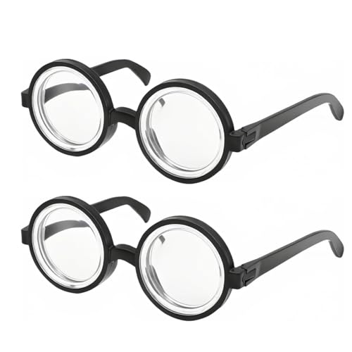 ALLY-MAGIC Schwarze Nerd-Brille, 2 Stück, runde Brille für Kostüme, Retro, lustige Brillen, Neuheit für Kinder und Erwachsene, Halloween, Party, Cosplay, Kostümzubehör, Y7HYYJ ALLY-MAGIC Schwarze Nerd-Brille, 2 Stück, runde Brille für Kostüme, Retro, lustige Brillen, Neuheit für Kinder und Erwachsene, Halloween, Party, Cosplay, Kostümzubehör, Y7HYYJ von ALLY-MAGIC