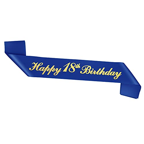 ALLY-MAGIC Y4-18LJJD Satin-Schärpe zum 18. Geburtstag, Blau von ALLY-MAGIC