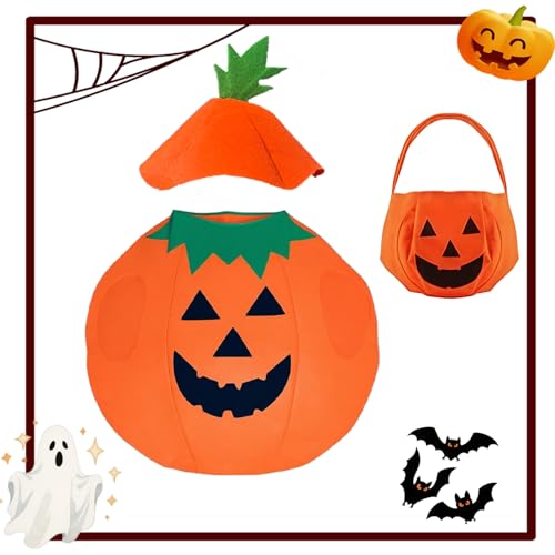 ALLY-MAGIC Y5WSNGETZ Halloween-Kürbis-Kostüm für Kinder, Cosplay, Party, Kostüm, Kleidung, lustiges Verkleiden, Spielkostüm, mit Hut und Handtasche, für Halloween, Cosplay, Events ALLY-MAGIC Y5WSNGETZ Halloween-Kürbis-Kostüm für Kinder, Cosplay, Party, Kostüm, Kleidung, lustiges Verkleiden, Spielkostüm, mit Hut und Handtasche, für Halloween, Cosplay, Events von ALLY-MAGIC