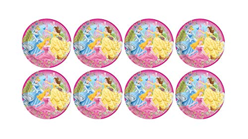 ALMACENESADAN 8435510326081 2608 Disney Prinzessinnen Set, bestehend aus 8 Tellern, ideal für Partys und Geburtstage, Cartoon, Rosa von ALMACENESADAN