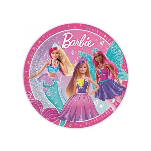 ALMACENESADAN 8435510350697 8 Pappteller 23 cm, ideal für Partys und Geburtstage der Barbie Lizenz, bunt von ALMACENESADAN