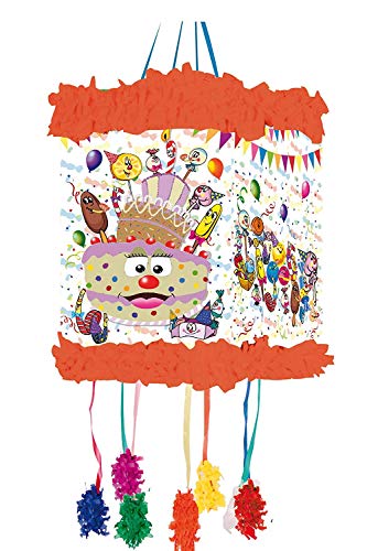 ALMACENESADAN 9969 Pinata Vignette "Happy Birthday", mit 6 Bändern, Maße: 20 x 30 cm von ALMACENESADAN