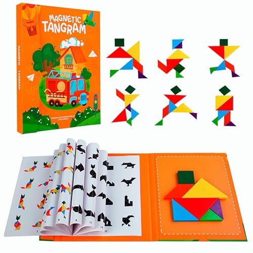 ALPESU KIDS – Magnetisches Tangram für Kinder ab 3 Jahren – Lernspielzeug im Buchformat mit 7 magnetischen Teilen – Tragbares Puzzle – Ideal für Reisen – Kreatives und pädagogisches Geschenk von ALPESU KIDS