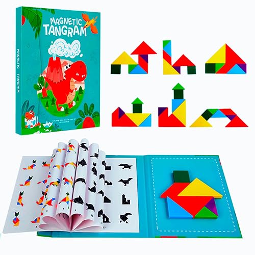 ALPESU KIDS – Magnetisches Tangram für Kinder ab 3 Jahren – Lernspielzeug im Buchformat mit 7 magnetischen Teilen – Tragbares Puzzle – Ideal für Reisen – Kreatives und pädagogisches Geschenk von ALPESU KIDS