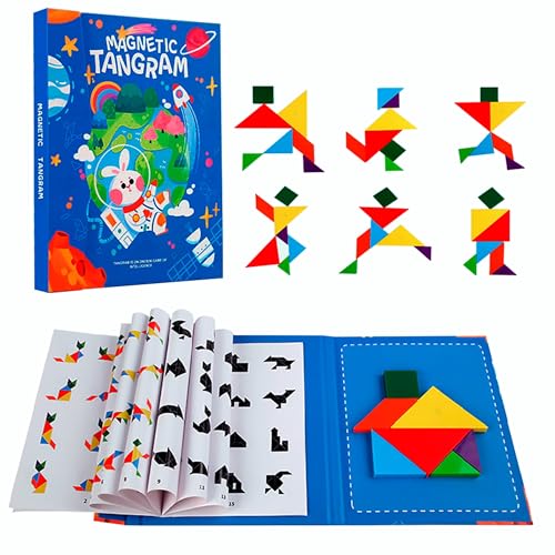 ALPESU KIDS – Magnetisches Tangram für Kinder ab 3 Jahren – Lernspielzeug im Buchformat mit 7 magnetischen Teilen – Tragbares Puzzle – Ideal für Reisen – Kreatives und pädagogisches Geschenk von ALPESU KIDS