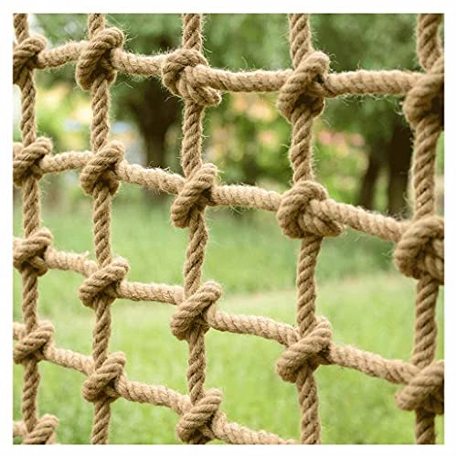 Kindertreppen Sicherheitsnetz Treppenbalkongeländer Katzennetz Seilnetz, Haustier Balkonnetz Hofspielplatz Im Freien Fitness, Jute-Netz, Seildurchmesser 10mm, Maschengröße 12cm(Size:1x1m(3.28X3.28ft)) von ALTMSTE