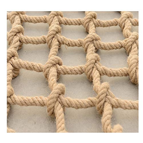 Sicherheitsnetz Outdoor-Seilnetz, Sicherheits-Hanf-Seilnetz Für Kinder, Dekoratives Jute-Hanf-Netz Für Den Garten, 8 Mm * 12 cm(Size:2x4m/6.56x13.12ft) ( Color : 8mm-10cm , Size : 5X5m(16.4X16.4ft) ) von ALTMSTE