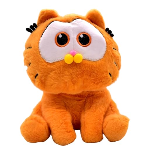 ALUBXDM Katze Plüschtier, Kuscheltier Orange Katze, Kawaii Kuscheltier Orange Katze, weiche Katze Stofftiere Plüsch Kissen, Weiche Plüsch Katze Stofftierpuppe Geschenk für Kinder (25cm) von ALUBXDM