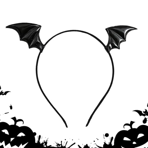 ALWIDA Fledermaus-Stirnband – Halloween-Haarreifen, gruselige dekorative Kopfbedeckung, schwarzer Fledermausflügel, Haarreif für Halloween- von ALWIDA