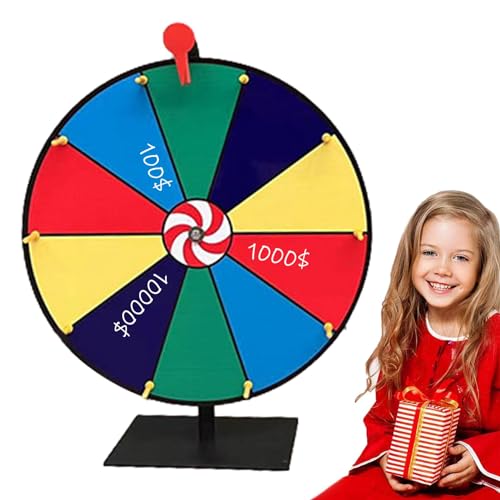 ALWIDA Spinningg Preisrad Glücksrad für Preise 10 Gitter Roulette Spiel Rad mit Ständer 12 Zoll Tabletop Roulette Spinner Rad Löschbar Fortune Spinningg Karneval Spiel für Messe von ALWIDA