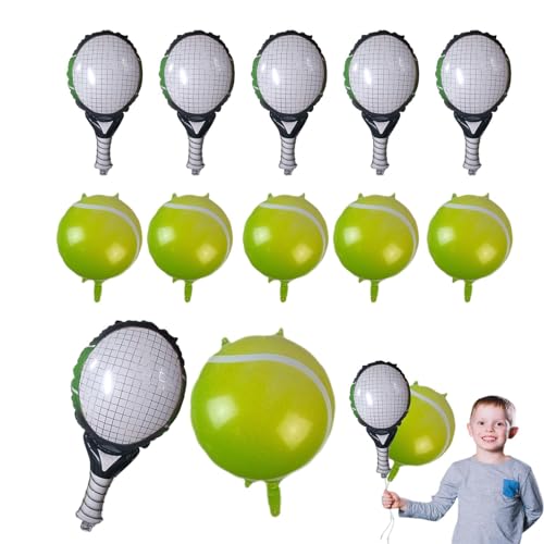 ALWIDA Tennisballon-Set, Tennisschläger-Form und Folien-Ballons, Tennis-Themen-Zubehör, Folien-Tennisball-, realistisches und kreatives für Damen, Herren von ALWIDA