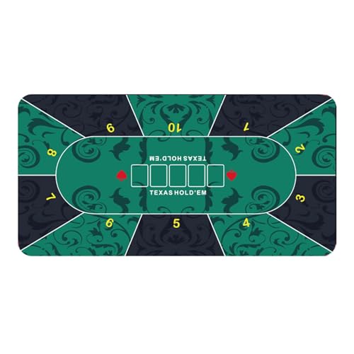 Casino-Tischmatte, Matte für Poker, 120 x 60 cm, große Poker-Tischplatte, tragbarer Pokertisch, wasserabweisendes Pokerchip-Tuch, Kartentischabdeckungen, Rauschunterdrückung, Casino-Matte für Poker von ALWIDA