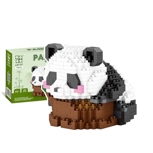 ALiquid Panda Klemmbausteine Set, Panda Bausatz, Micro Bausteine NICHT Kompatibel mit Lego - 484 Teile (7641) von ALiquid