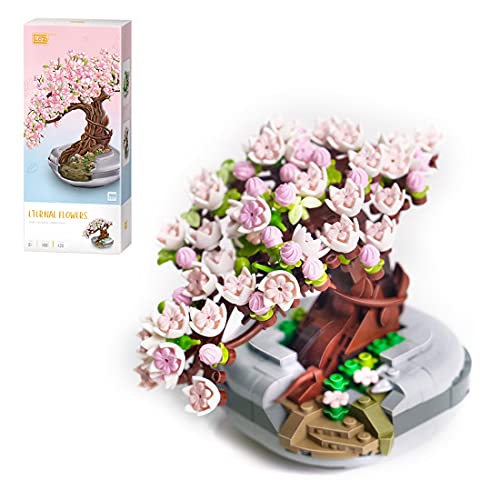 ALiquid Sakura Bonsai Baum Klemmbausteine Set, Topfpflanzen Bausatz, Mini Bausteine NICHT Kompatibel mit Lego - 426 Teile von ALiquid