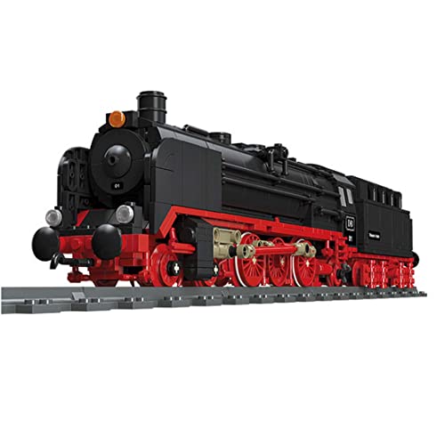 ALiquid Technik Zug Klemmbausteine Set, Technik Retro Dampflokomotive Bausatz für BR01, Bausteine Kompatibel mit Lego - 1173 Teile von ALiquid