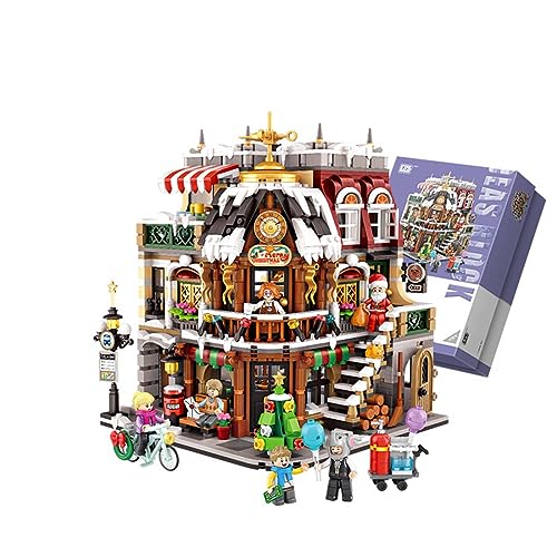 ALiquid Weihnachtscafe Klemmbausteine Set, Weihnachtscafe Bausatz, Mini Bausteine NICHT Kompatibel mit Lego - 2506 Teile von ALiquid