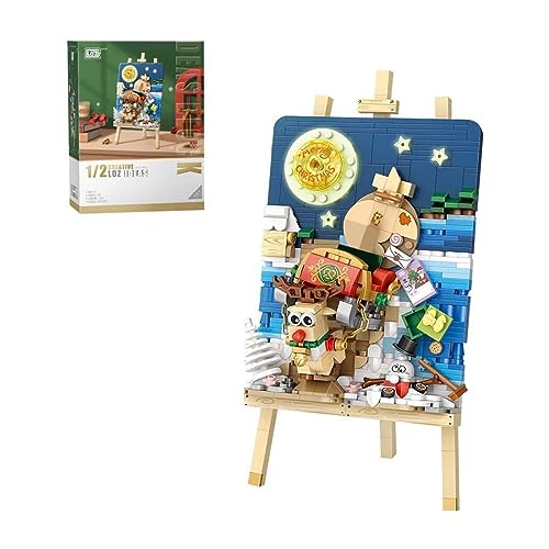 ALiquid Weihnachtsschlitten 3D-Malen Klemmbausteine Set, Weihnachten Bausatz, Mini Bausteine Nicht Kompatibel mit Lego - 646 Teile von ALiquid