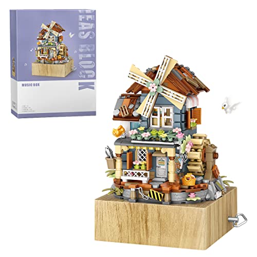 ALiquid Windmühle Klemmbausteine Set, Windmühle Musikbox Bausatz, Mini Bausteine Nicht Kompatibel mit Lego - 799 Teile von ALiquid