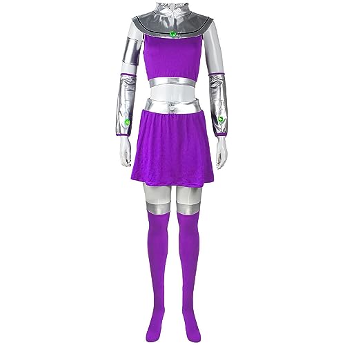 AMAZOC Teens Titans Starfires Cosplay-Outfits, Anime-Cosplay-Kostüme, Rollenspiel, Halloween, Clubwear für Party von AMAZOC